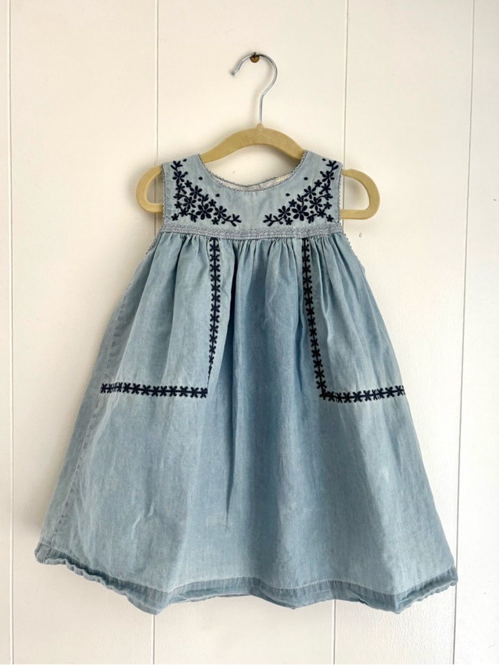 Baby B’Gosh Cotton Light Blue Embroidered Girls Sun Dress Size 3T